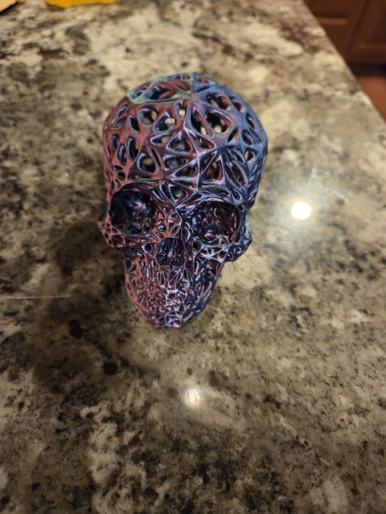 Shiny Dark Purple 3-D Printed Skull