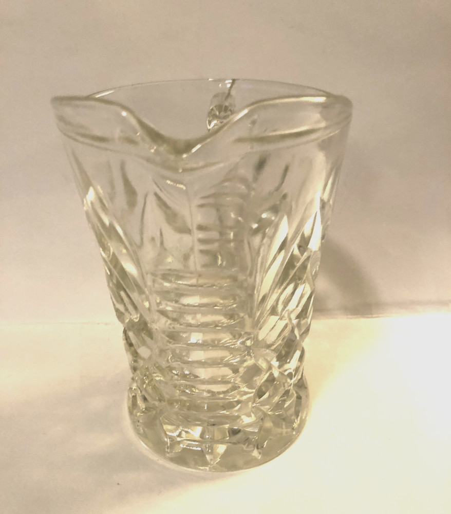 Cut glass Pitcher 5 1/4" and 3 1/2" diameter