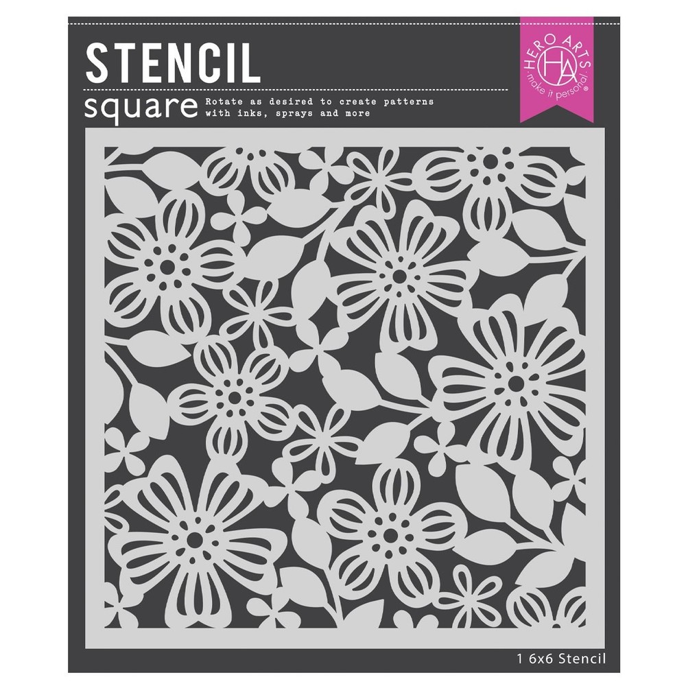 Hero Arts Stencil 6"X6"-Spring Floral - 2 Pack