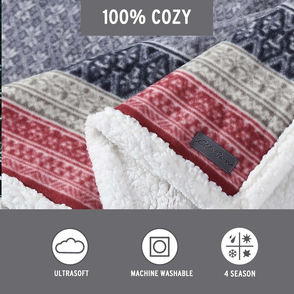Throw Blanket Brushed Fleece & Plush Sherpa Bedding Throw Blanket Couch & Bed