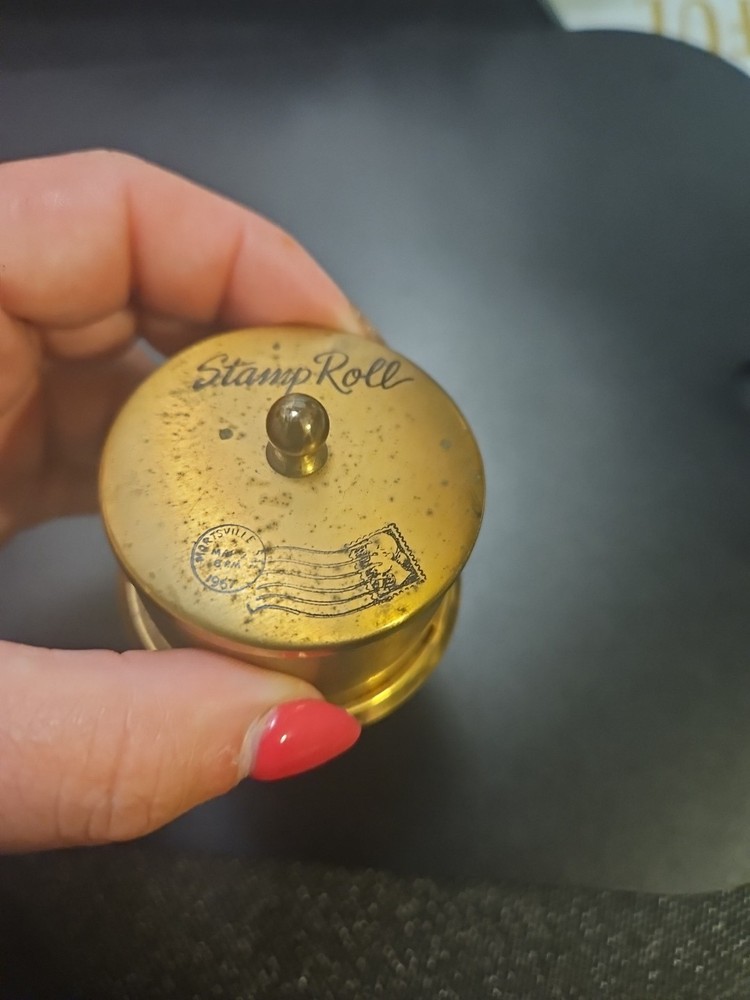 Vintage Brass 1961 Postage Stamp Dispenser