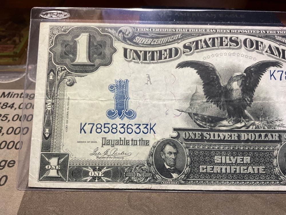 1899 black eagle silver certificate nice condition looks VF