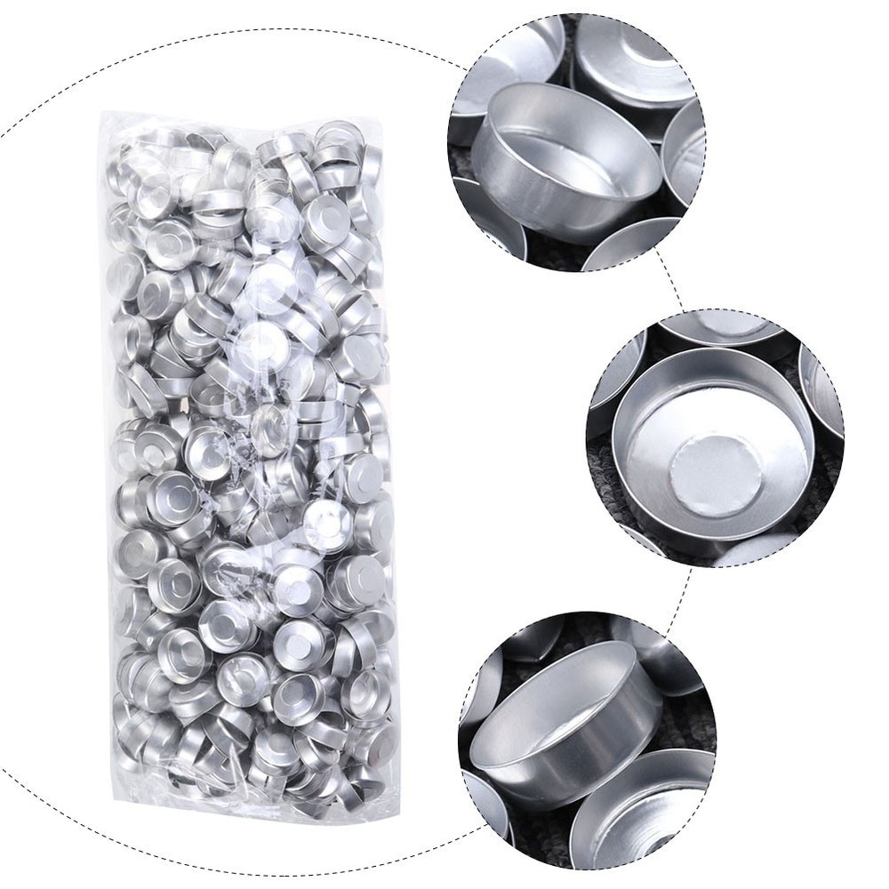300 Pieces Aluminum Candle Making Containers Tea Light Empty Case