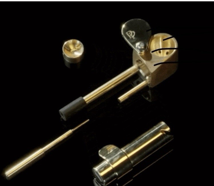 The Original Proto Pipe Classic Solid Brass w/ Poker & Storage Chamber Authentic