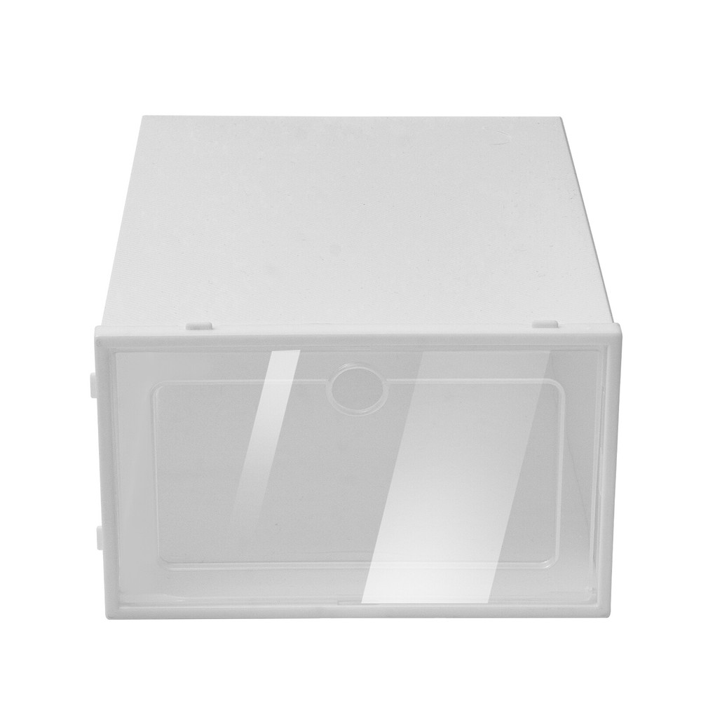 24 Pack Shoe Organizer Stackable Foldable Shoe Rack Clear Plastic Box Container