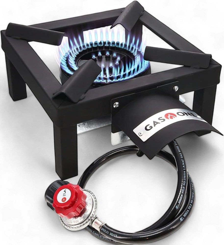 Professional Grade Propane Burner with Adjustable Regulator for Precise Cooking
