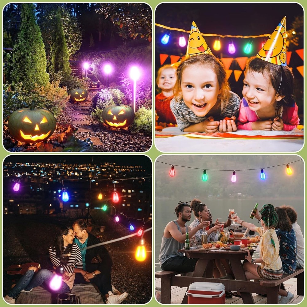 12-Pack Purple String Light Bulbs, Patio String Light Bulbs for Outdoor Indoo...
