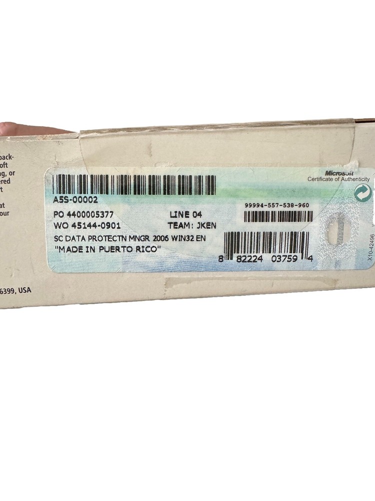 Microsoft Windows System Center Data Protection Manager 2006 A5S-00002