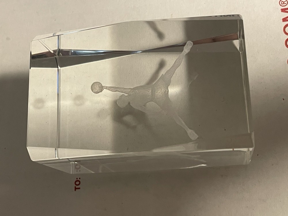 Laser Etched Crystal - Michael Jordan Crystal Cube