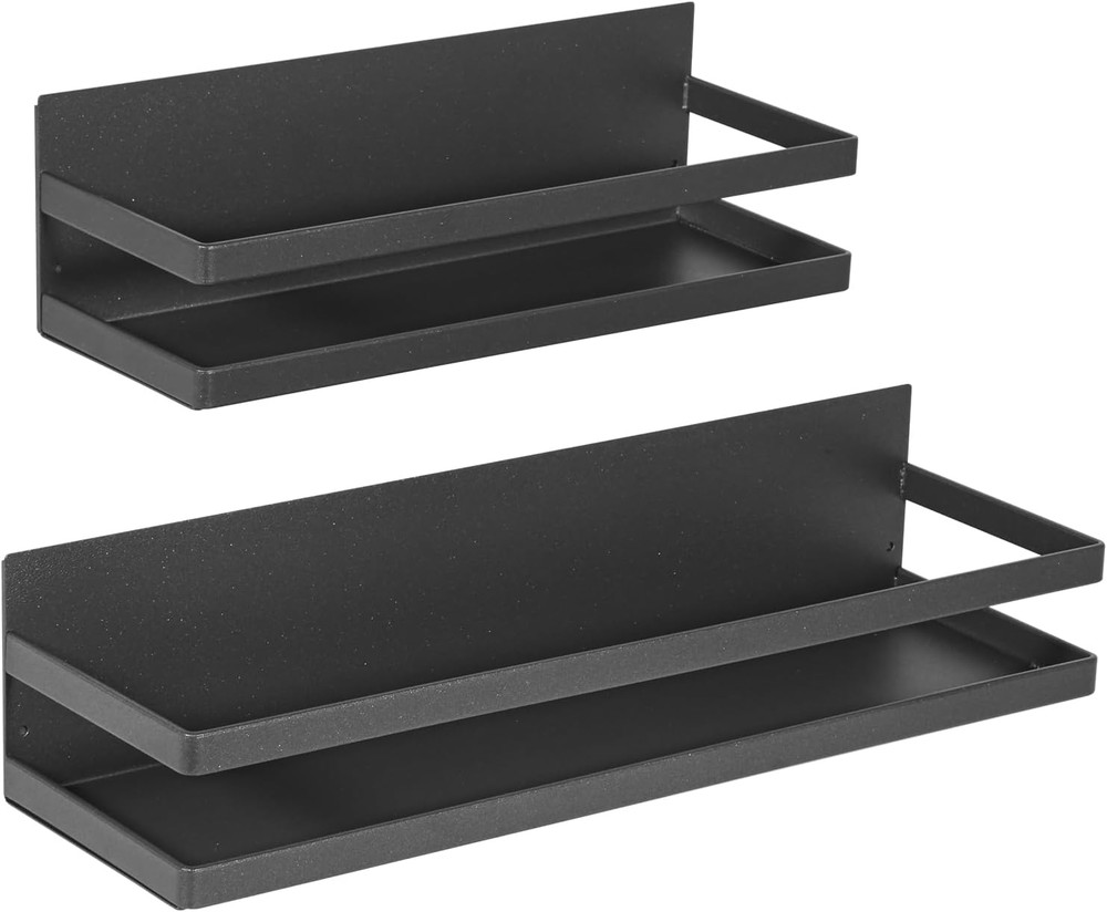 2 Pack Magnetic Spice Rack for Refrigerator, Metal Magnet Shelf Kitchen Storage