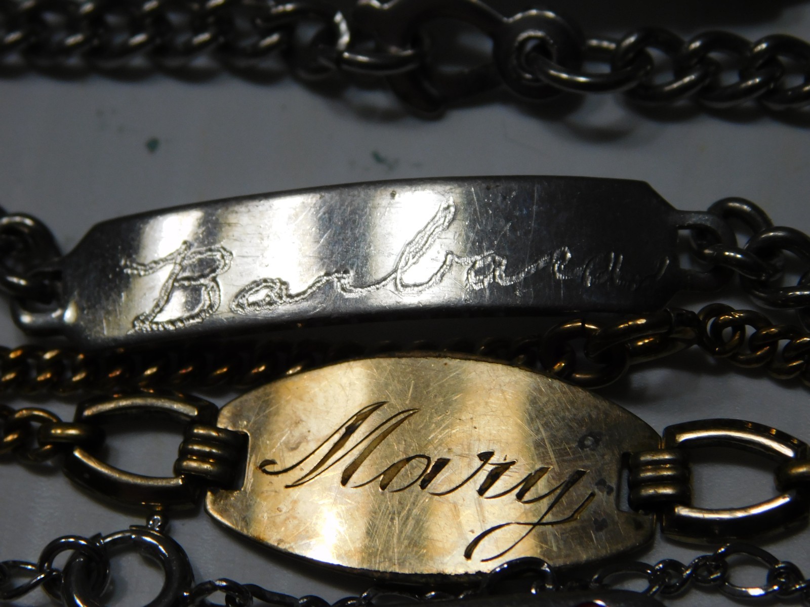 VINTAGE 1940-60's I.D. BRACELETS- CHAMPION, MARY, BARBARA, ETC.