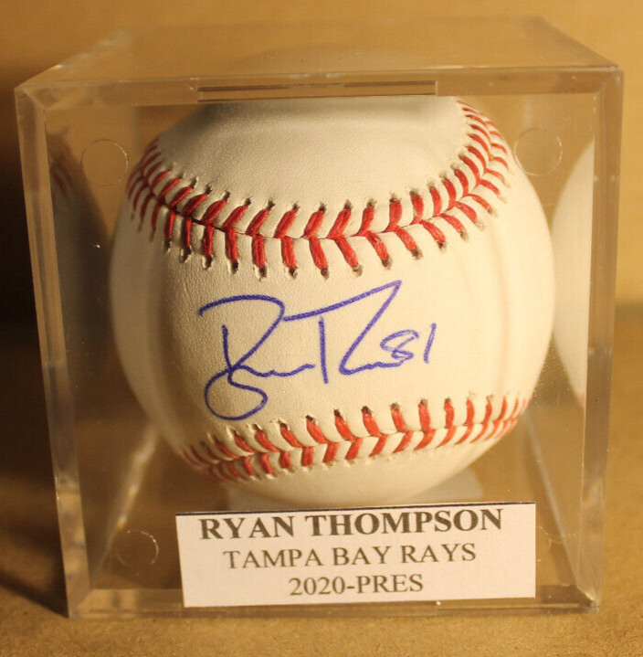RYAN THOMPSON 2020--PRES TAMPA BAY RAYS SIGNED BASEBALL MLB AUTHENTIC