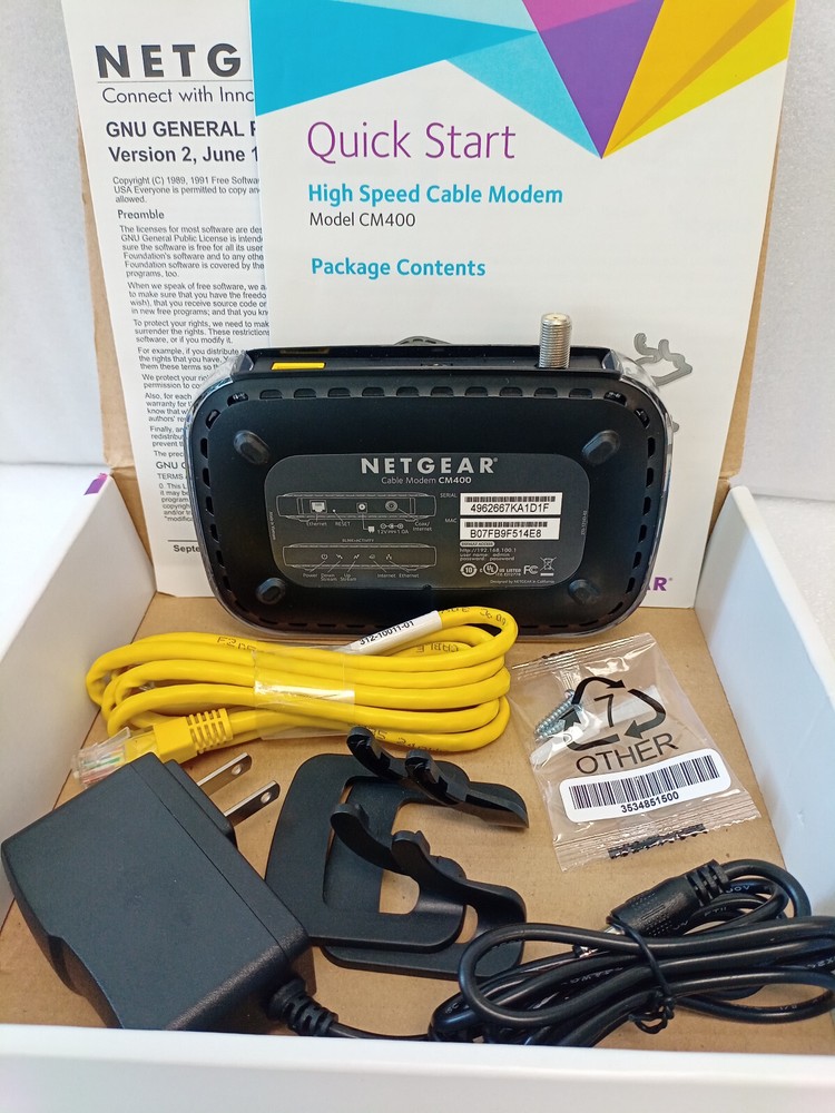 Netgear CM400 High Speed Cable Modem DOCSIS 3.0