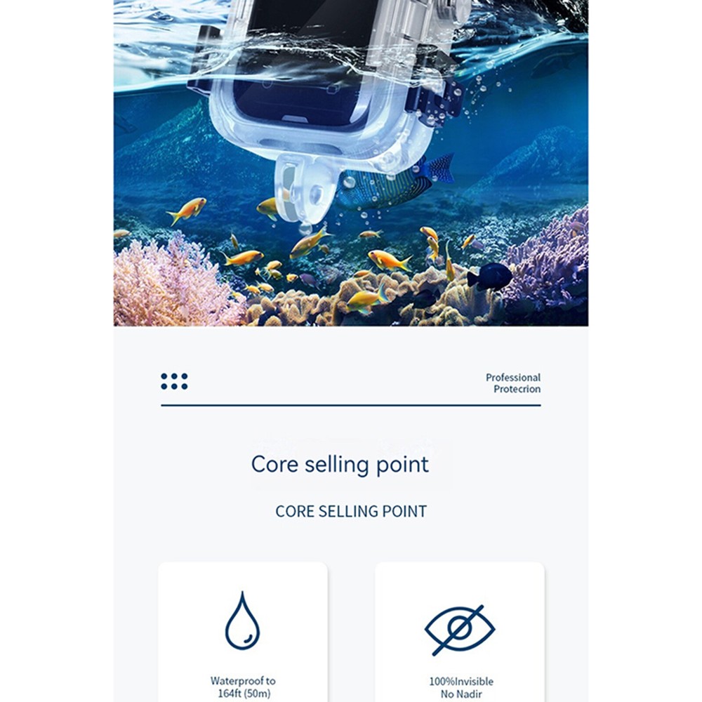 For Insta360 X3 Invisible Dive Case Waterproof Case Housing Shell Protector Box