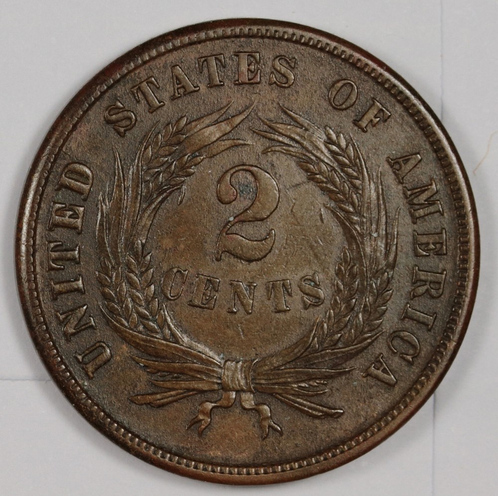 1865 2 Cent Piece. AU. 185386
