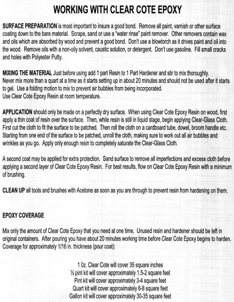 ClearCote Epoxy Gallon Kit