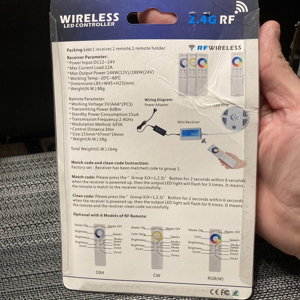 RF Wireless LED RGB Controller 2.4G SPIGHTDEX NEW