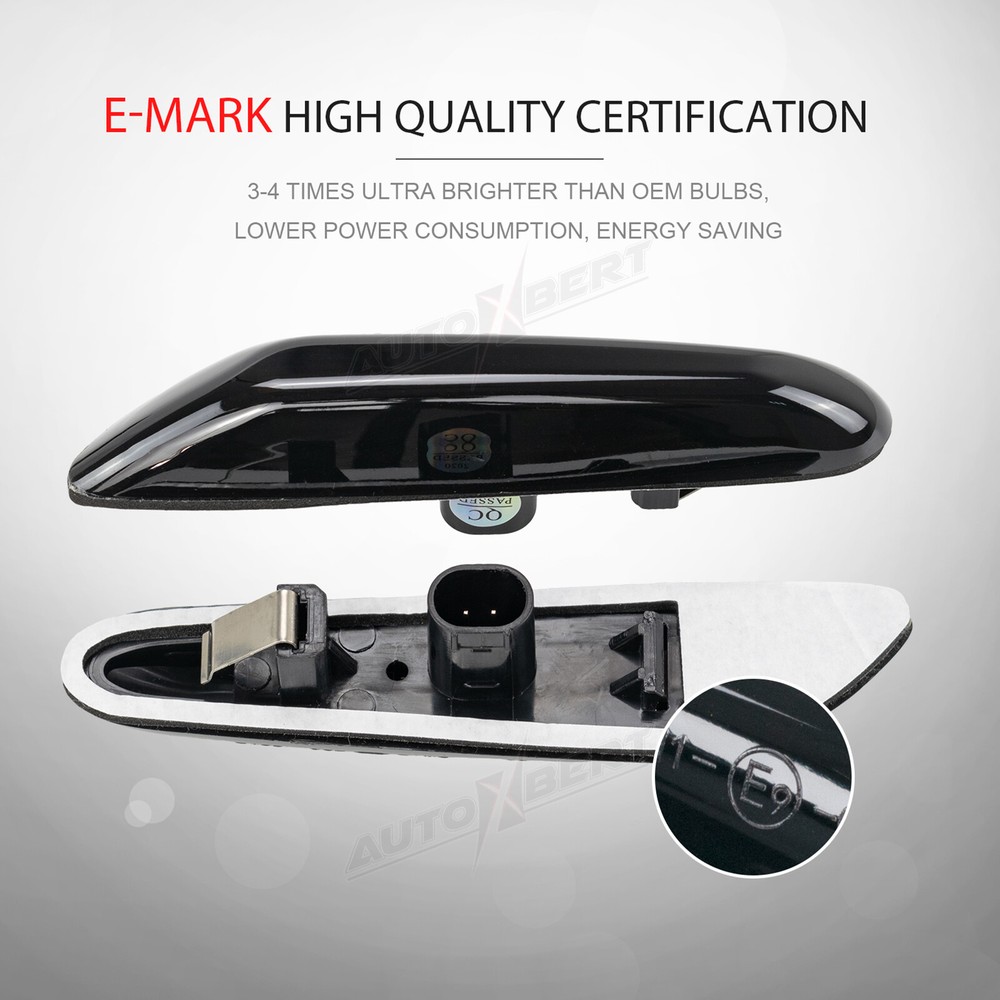 For BMW E60 E82 E83 E92 E90 E46 Led Side Marker Turn Signal Lights Dynamic Smoke