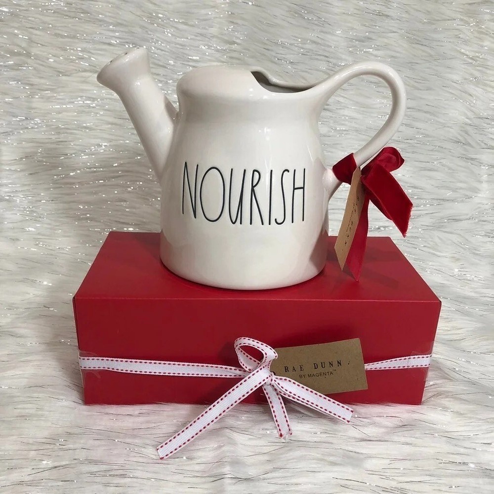 Rae Dunn Watering Pitcher White Ceramic New