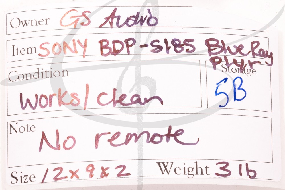 Sony BDP-S185 BLU-RAY DISK DVD PLAYER TESTED NO REMOTE