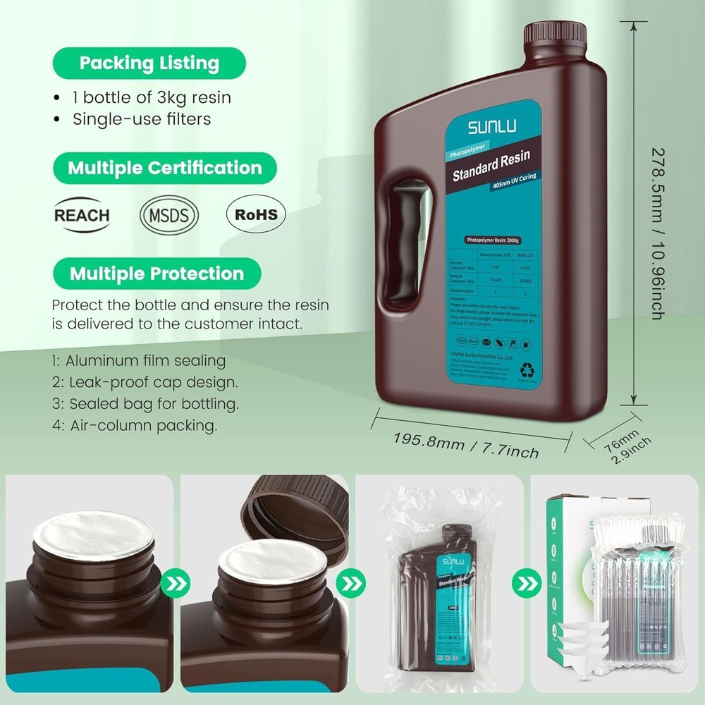 3D Printer Resin, Low Shrinkage, High Precision