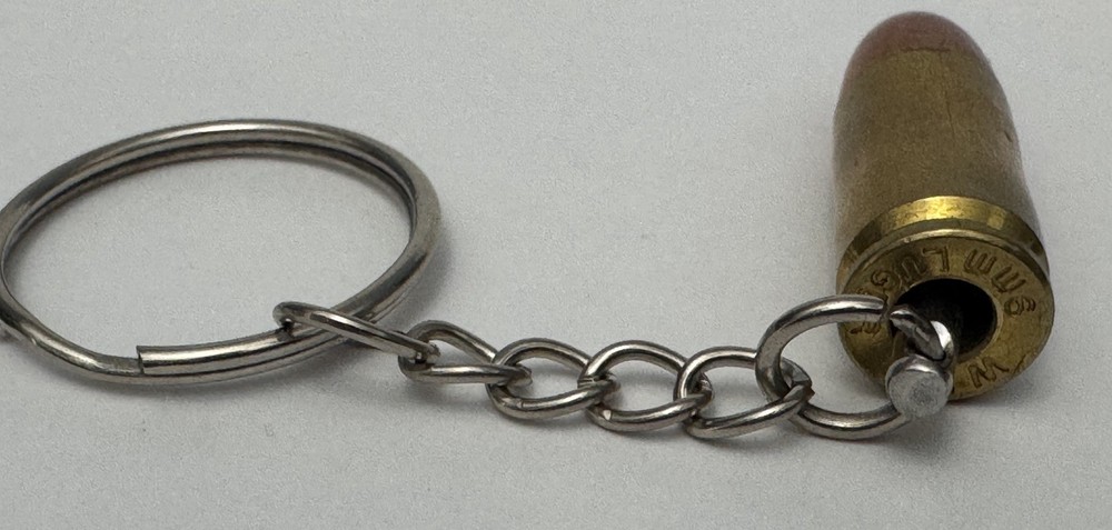 9mm Bullet Key Chain / Zipper Pull (Brass)