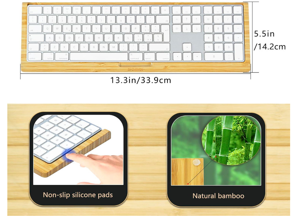 SAMDI Wood Keyboard Tray Holder Magic Keyboard with Numeric Keypad Custom