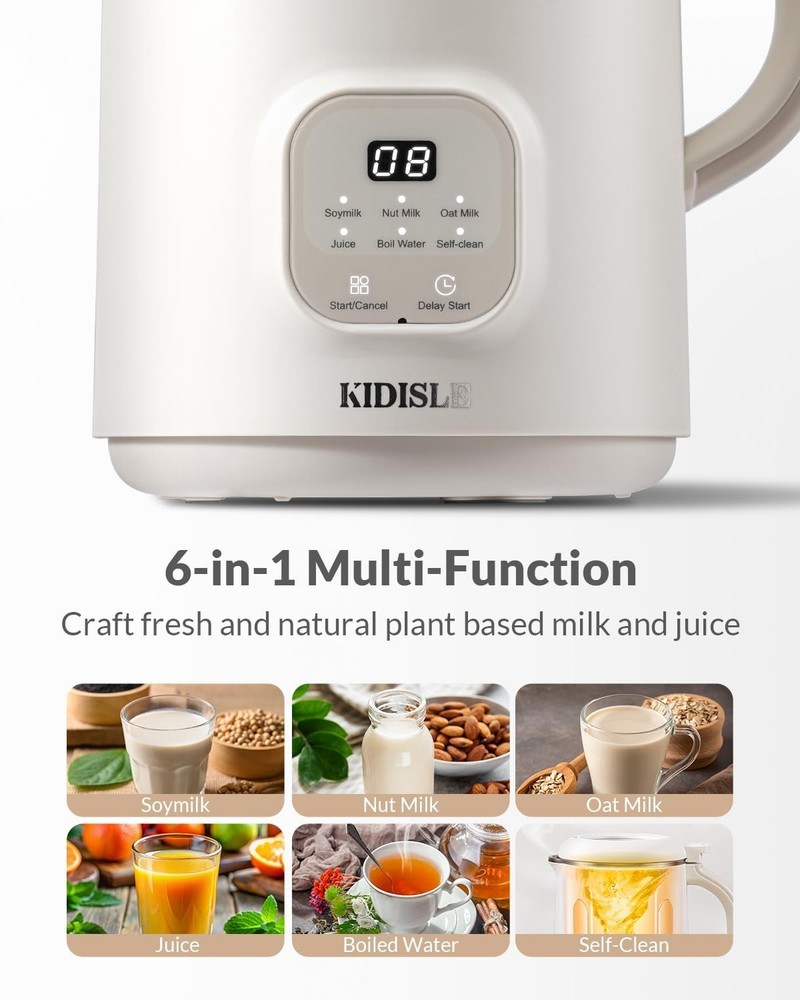 User-Friendly Automatic Nut Milk Maker with 2-Hour Keep Warm Function - 20oz
