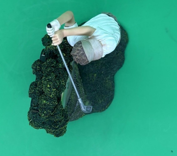 Golfer Clock Figurine