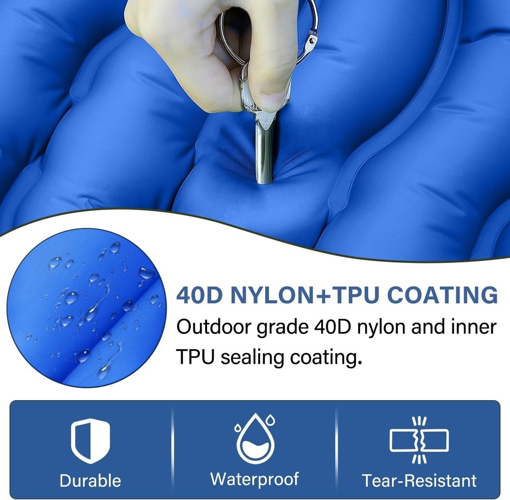 Compact Camping Sleeping Mat with Built-in Pillow