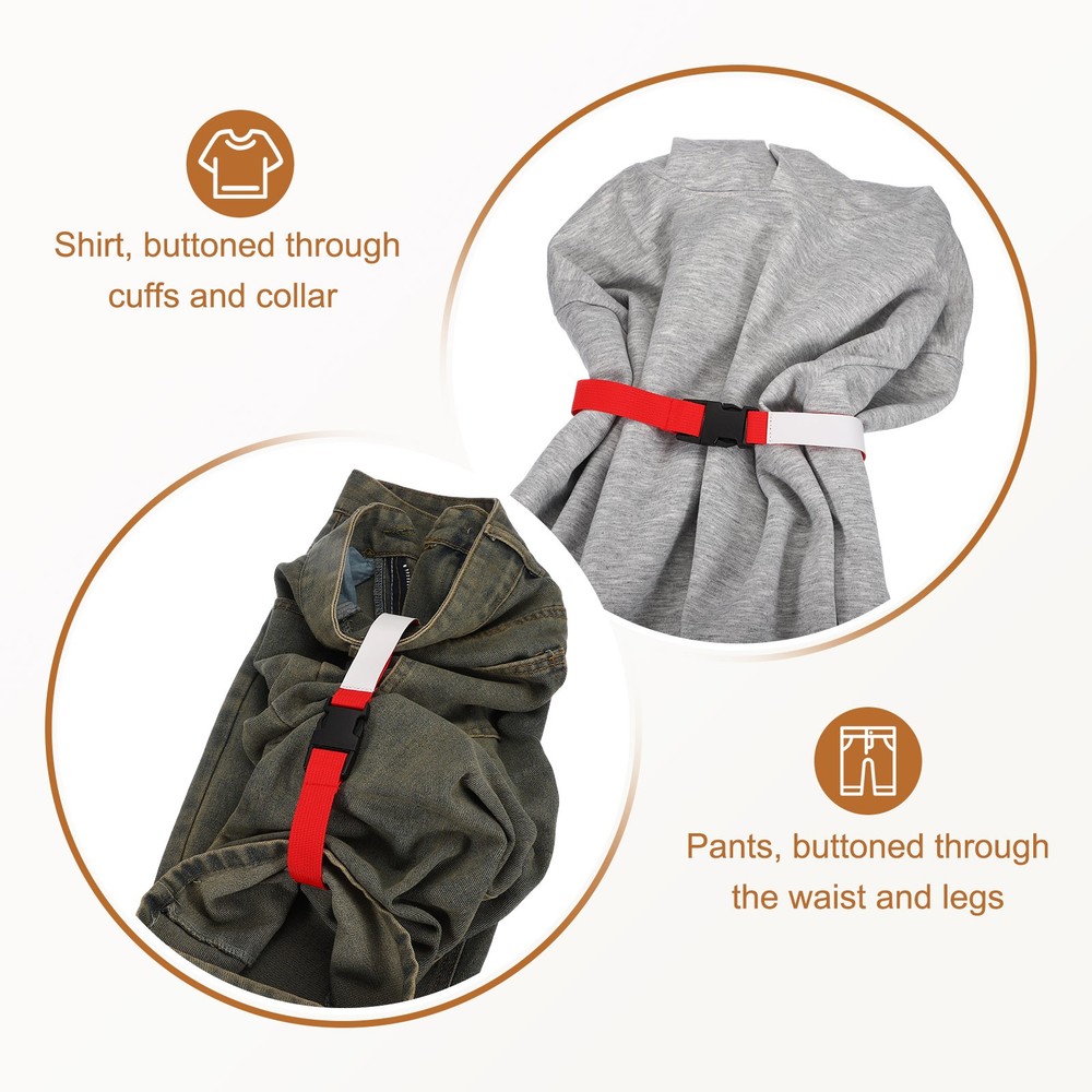 2 Pcs Multipurpose Laundry Strap with Buckle, Red