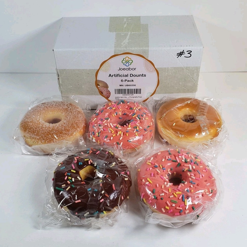 Joeabor Fake Donut 5 Pack Artificial for 3.7" Squishy, 1 Missing From 6 Pack