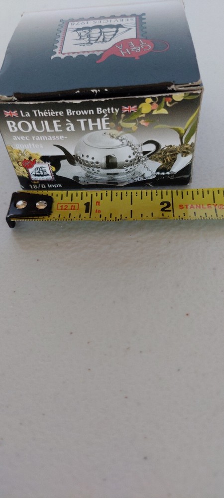 G&H Silver Toned Tiny Teapot & Serving Tray Shaped Whole LeafTea/Spice Infuser