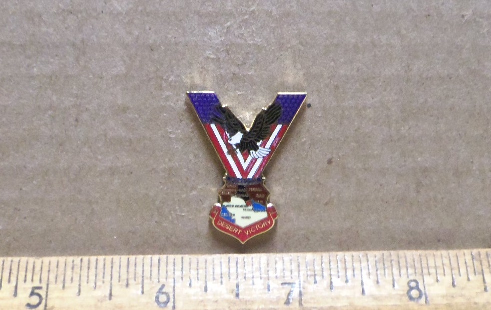 Victory “V” with Eagle - Desert Storm Pin