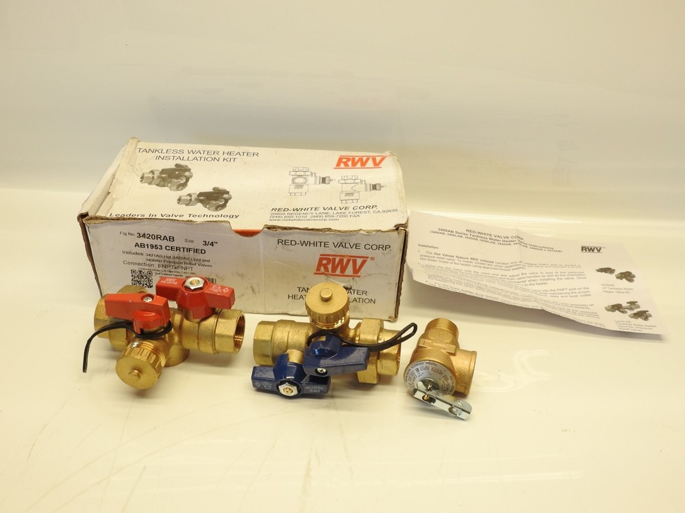 RWV 3/4 Inch Lead Free Tankless Water Heater Installation Kit 3420RAB