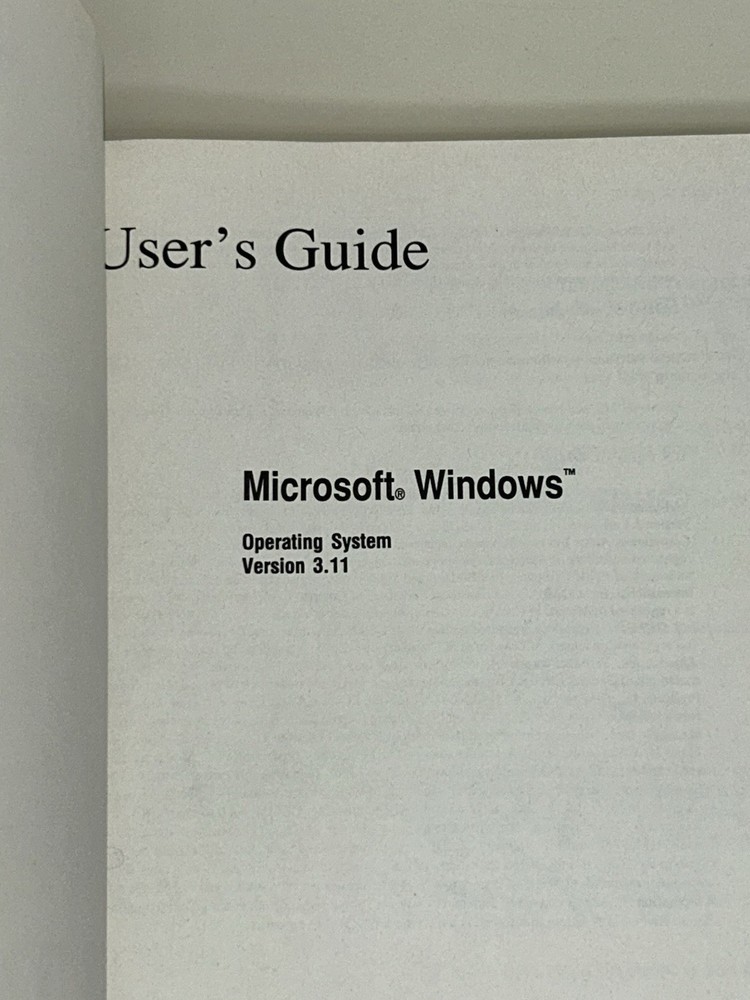 Microsoft Windows 3.11 User's Guide Book ONLY (Vintage, 1993)
