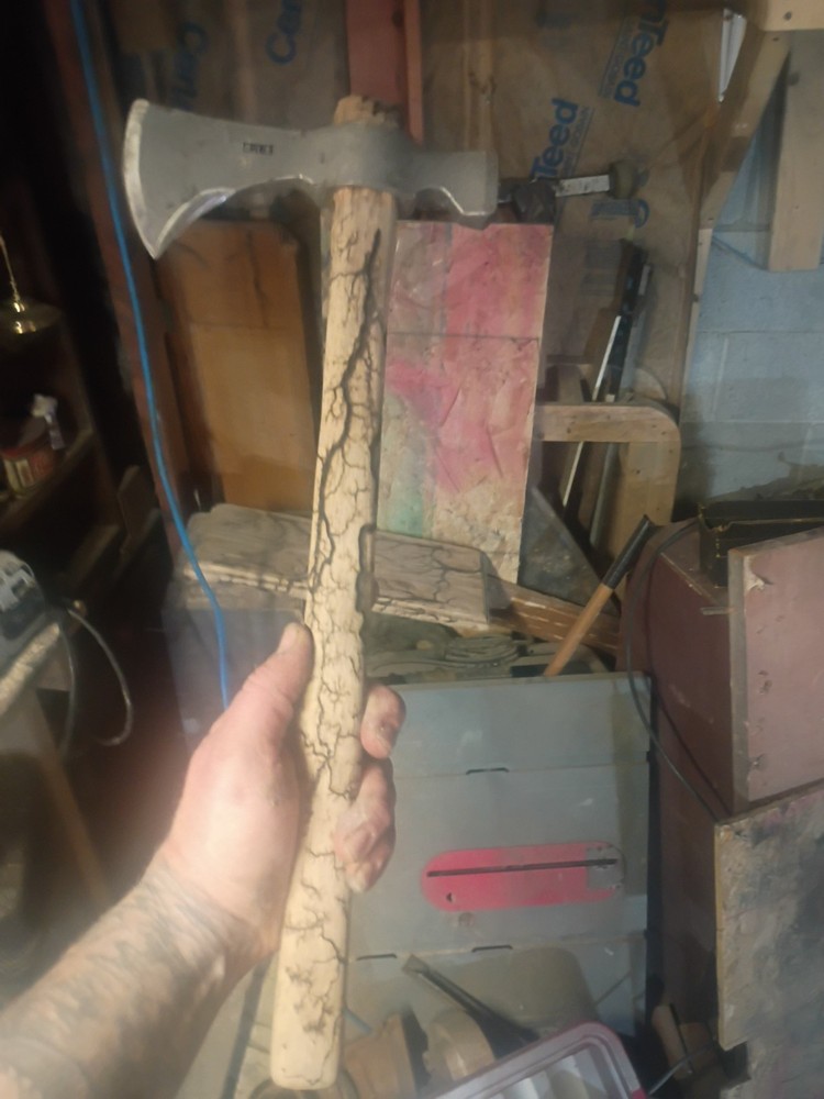 Fractal Burned Crkt Hatchet