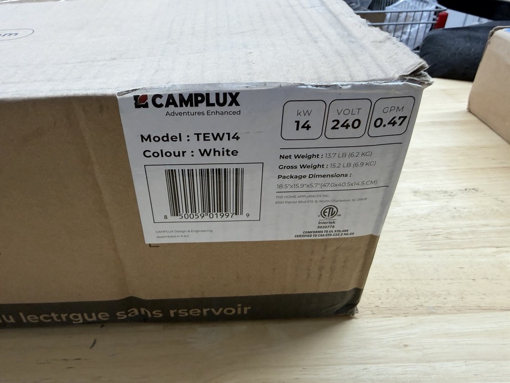 CAMPLUX Tankless Water Heater Electric 14kW 240 Volt, On Demand Instant Hot