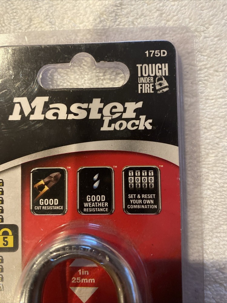 Master Lock Resettable Combination Padlock 2" wide Brass 175D (996)