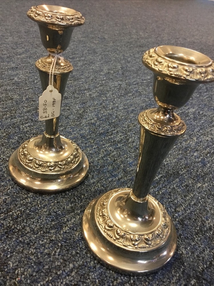 Silver plated candle sticks