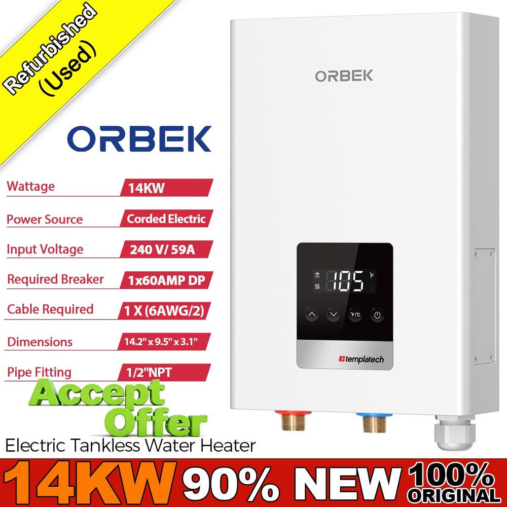 Used-14KW Electric Tankless Water Heater on Demand Instant Hot Water Whole House