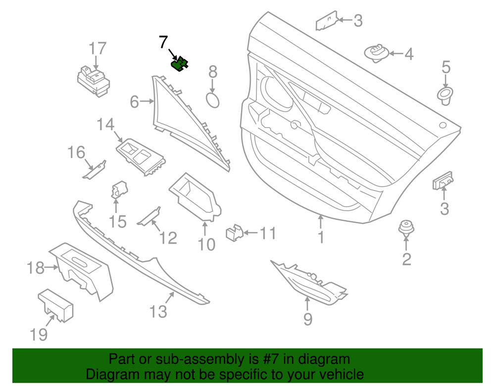 Genuine BMW Handle Inside Retainer 07-14-7-213-398