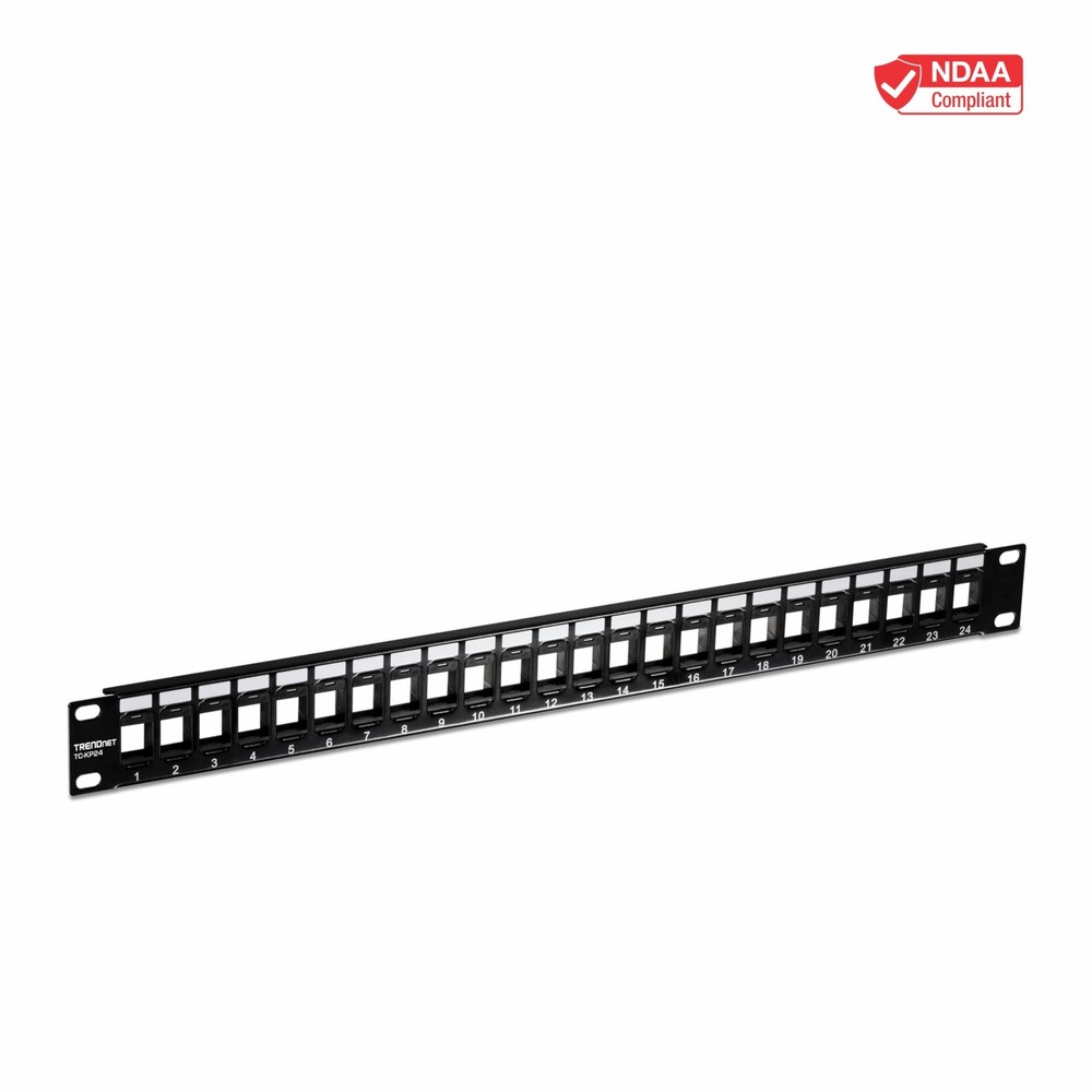 TRENDnet 24 Port Blank Keystone 1U Patch Panel for Cat6 Networking Solutions