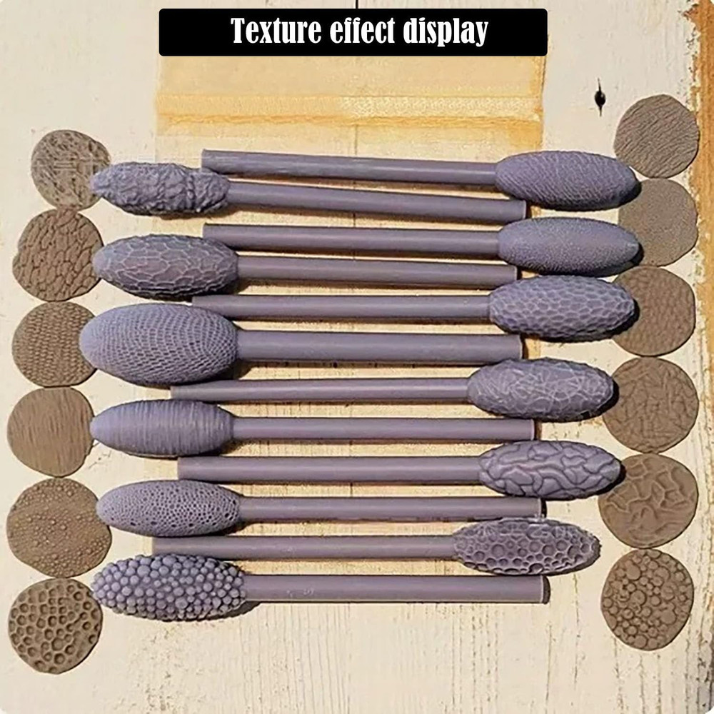 Clay Texture Roller for Art Projects,5/9/18Pcs Modeling Pattern Rollers Kit, Sin