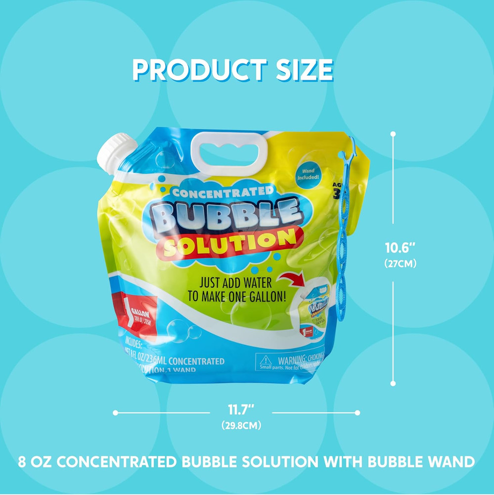 128oz Bubble Solution Refill with Wand Concentrate for Machines Toys Easter Fun!