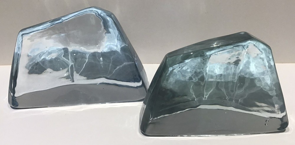 RARE (Don Shepherd designed) Blenko Iceberg Bookends