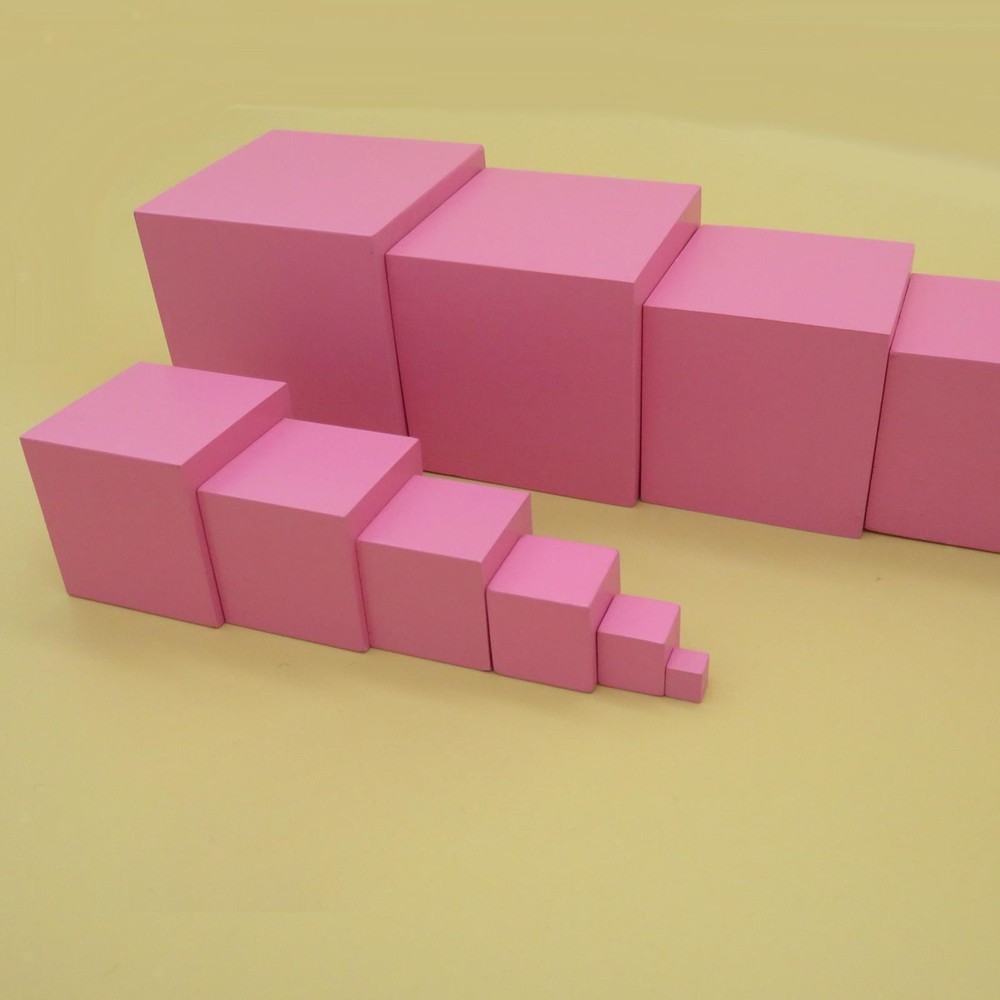 Montessori Learning Pink Tower Professional Early Teaching Learning Educational