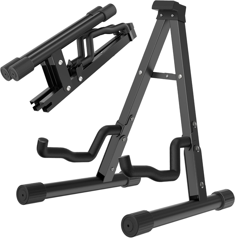 A Frame Folding Metal Guitar Stand