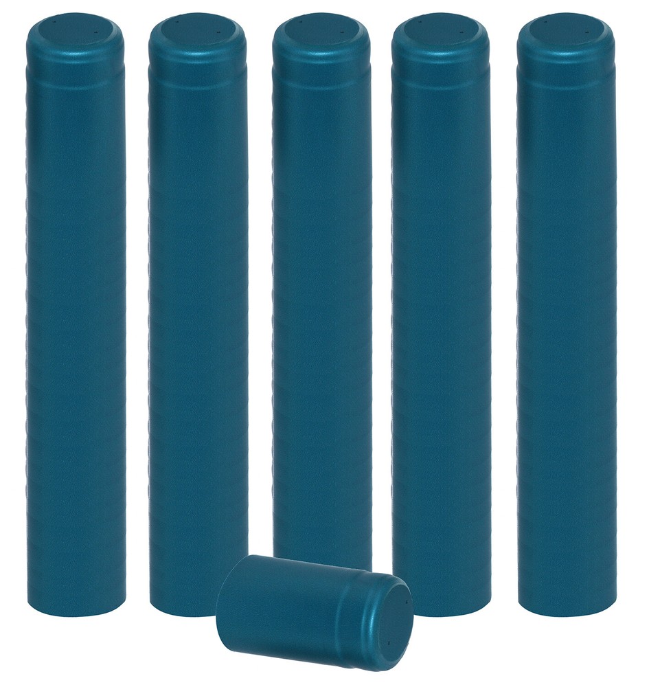 PVC Heat Shrink Capsules For Wine Bottles - Metallic Light Blue 100 count