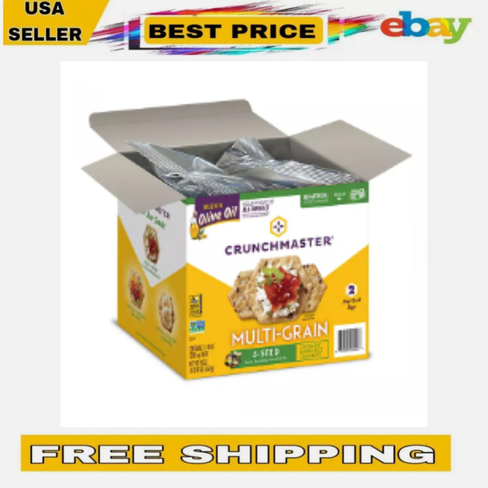 Crunchmaster 5 Seed Multi Grain Cracker 10 oz 2 Pack Gluten Free Snack